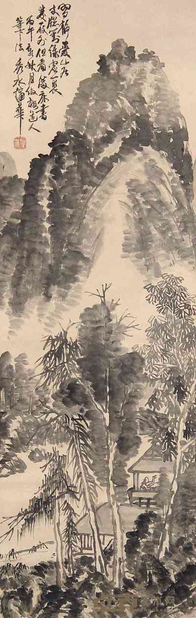 蒲华 山水 立轴 126×41cm
